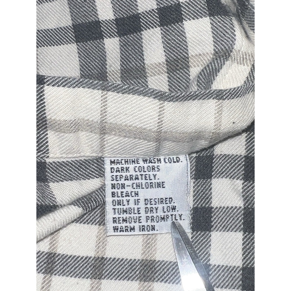 Chaps Ralph Lauren Button Down Shirt Mens Medium Gray Plaid Long Sleeve Cotton - Picture 6 of 9